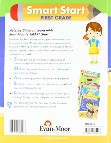 Evan-Moor Smart Start, Grade 1 Activity Book - Learning Enrichment Workbook for Science, Math, Art & Reading