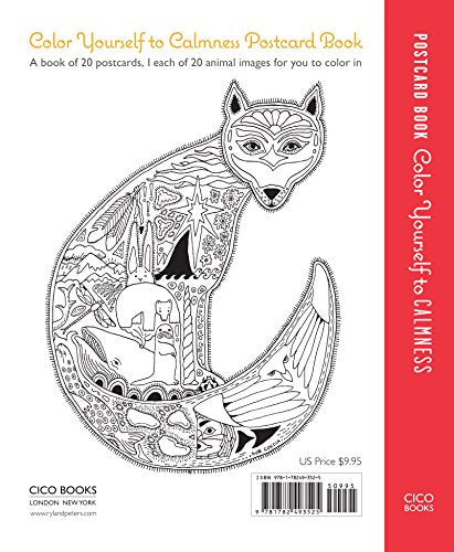 Color Yourself to Calmness Postcard Book: 20 animal images to color in for inner peace