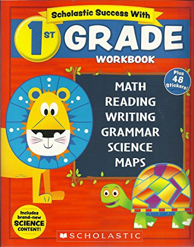 NEW 2018 Edition Scholastic - 1st Grade Workbook with Motivational Stickers