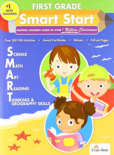 Evan-Moor Smart Start, Grade 1 Activity Book - Learning Enrichment Workbook for Science, Math, Art & Reading