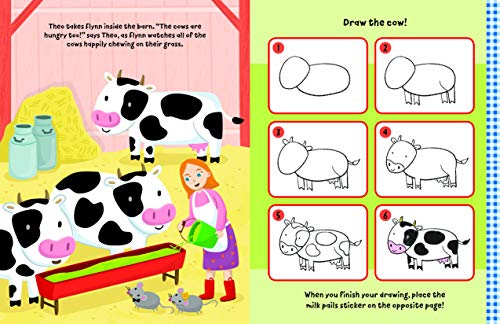 Watch Me Read and Draw: On the Farm: A step-by-step drawing & story book - Includes flip-out drawing pad and more than 30 stickers