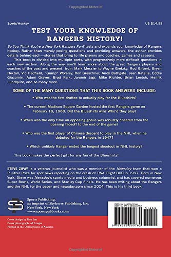 So You Think You're a New York Rangers Fan?: Stars, Stats, Records, and Memories for True Diehards (So You Think You're a Team Fan)